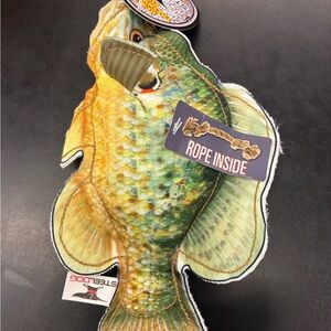 Fish-Shaped Pet Toy with Rope - Green and Yellow